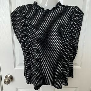 NWT CECE Puff Long Sleeve Polka Dot Top. S